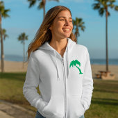 Tropische Palm Tree Silhouette Green Island Beach Hoodie
