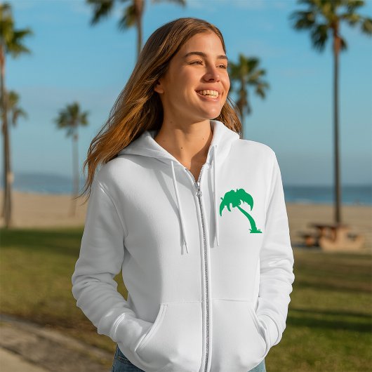 Tropische Palm Tree Silhouette Green Island Beach Hoodie