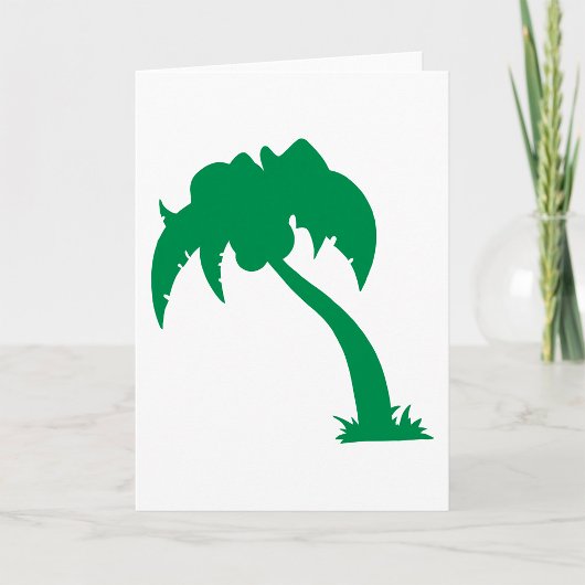 Tropische Palm Tree Silhouette Green Island Beach Kaart