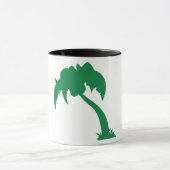 Tropische Palm Tree Silhouette Green Island Beach Mok (Midden)
