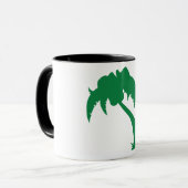 Tropische Palm Tree Silhouette Green Island Beach Mok (Voorkant links)