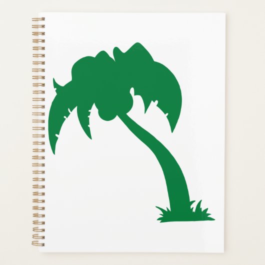 Tropische Palm Tree Silhouette Green Island Beach Planner (Voorkant)