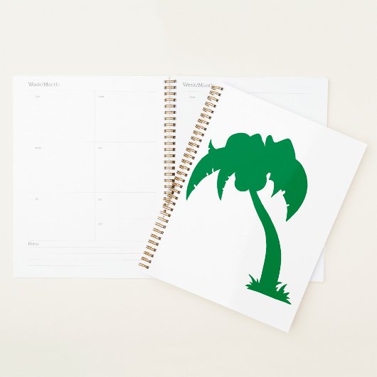 Tropische Palm Tree Silhouette Green Island Beach Planner