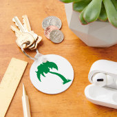 Tropische Palm Tree Silhouette Green Island Beach Sleutelhanger