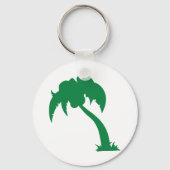 Tropische Palm Tree Silhouette Green Island Beach Sleutelhanger (Voorkant)