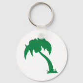 Tropische Palm Tree Silhouette Green Island Beach Sleutelhanger (Achterkant)