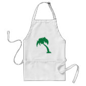 Tropische Palm Tree Silhouette Green Island Beach Standaard Schort (Voorkant)