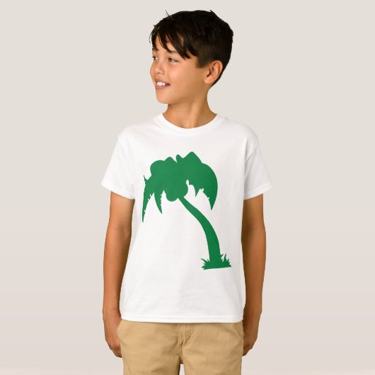 Tropische Palm Tree Silhouette Green Island Beach T-shirt (Voorkant volledig)