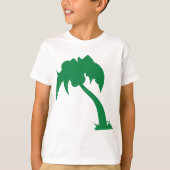 Tropische Palm Tree Silhouette Green Island Beach T-shirt (Voorkant)