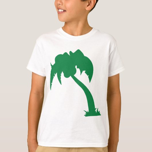 Tropische Palm Tree Silhouette Green Island Beach T-shirt (Voorkant)