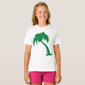 Tropische Palm Tree Silhouette Green Island Beach T-shirt (Voorkant volledig)