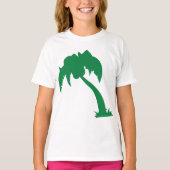 Tropische Palm Tree Silhouette Green Island Beach T-shirt (Voorkant)