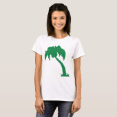 Tropische Palm Tree Silhouette Green Island Beach T-shirt (Voorkant volledig)