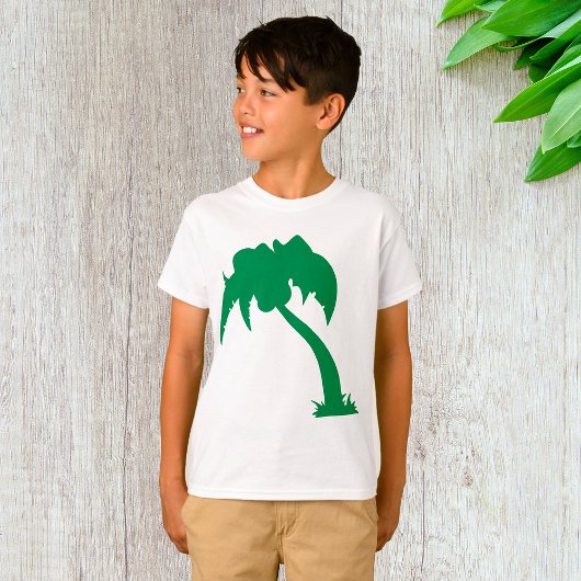 Tropische Palm Tree Silhouette Green Island Beach T-shirt