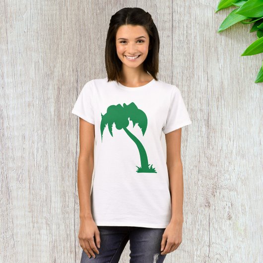 Tropische Palm Tree Silhouette Green Island Beach T-shirt