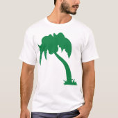 Tropische Palm Tree Silhouette Green Island Beach T-shirt (Voorkant)