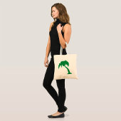 Tropische Palm Tree Silhouette Green Island Beach Tote Bag