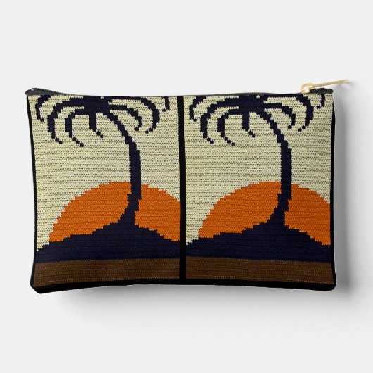 Tropische Palm Tree Sunset Artisan Haakprint Etui (Achterkant)