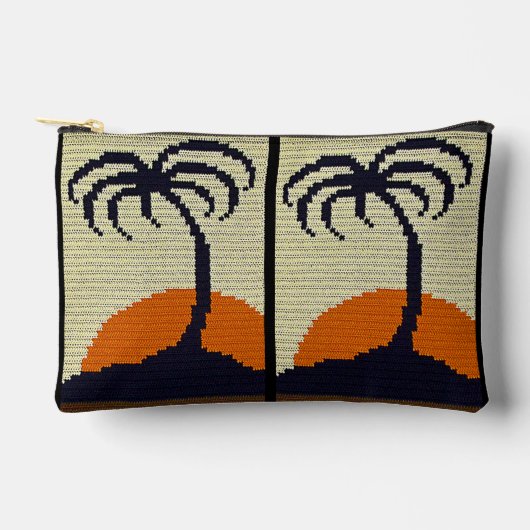 Tropische Palm Tree Sunset Artisan Haakprint Etui (Voorkant)
