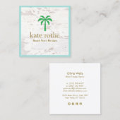 Tropische palm Tree Wood Square Calling Card Contactkaartje (Voorkant / Achterkant)