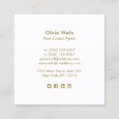 Tropische palm Tree Wood Square Calling Card Contactkaartje (Achterkant)