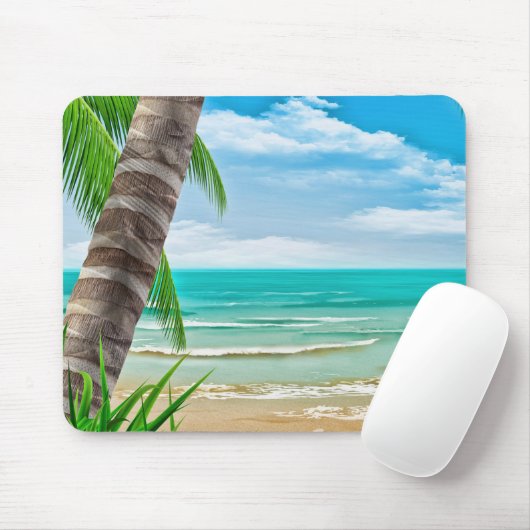 Tropische palm Trees Beach Island Muismat (Met muis)