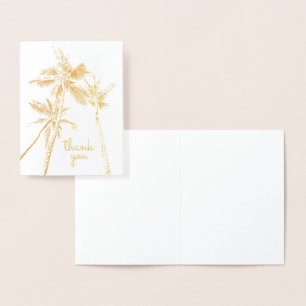 Tropische Palm Trees Beach Modern Dank u Folie Kaarten