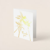Tropische Palm Trees Beach Modern Dank u Folie Kaarten (Voorkant)
