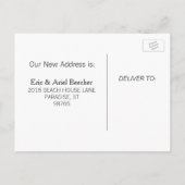 Tropische Palm Trees Beach New Address Notice Aankondigingskaart (Achterkant)