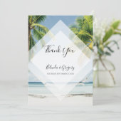 Tropische palm Trees Beach Weddenschap Hartelijk d Bedankkaart (Staand voorkant)