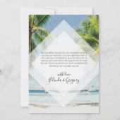 Tropische palm Trees Beach Weddenschap Hartelijk d Bedankkaart (Achterkant)