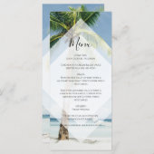 Tropische palm Trees Beach Wedding Menu (Voorkant / Achterkant)