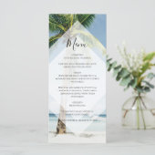 Tropische palm Trees Beach Wedding Menu (Staand voorkant)