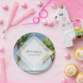 Tropische palm Trees Beach Wedding Papieren Bordje (Feest)