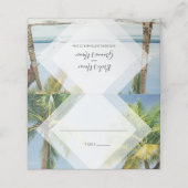 Tropische palm Trees Beach Wedding Place Card Plaatskaartje (Buitenkant ongevouwen)