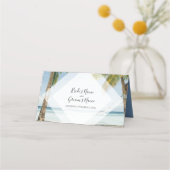 Tropische palm Trees Beach Wedding Place Card Plaatskaartje (Achterkant)