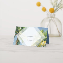 Tropische palm Trees Beach Wedding Place Card Plaatskaartje
