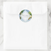 Tropische palm Trees Beach Wedding Ronde Sticker (Tas)