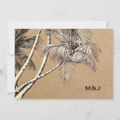 Tropische palm Trees Beach Wedding Save The Date (Achterkant)