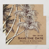 Tropische palm Trees Beach Wedding Save The Date (Voorkant / Achterkant)