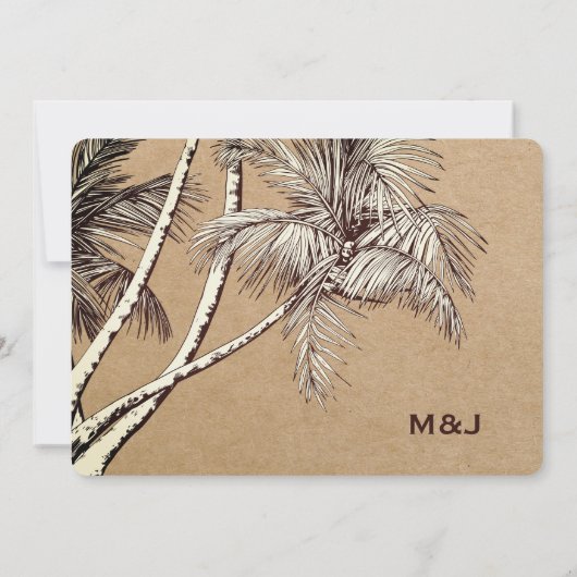 Tropische palm Trees Beach Wedding Save The Date (Achterkant)