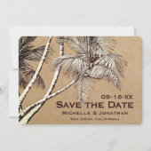 Tropische palm Trees Beach Wedding Save The Date (Voorkant)