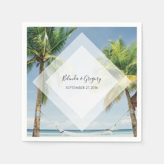 Tropische palm Trees Beach Wedding Servet (Voorkant)