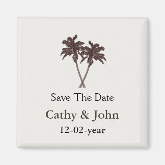 Tropische palm Trees Beach Wedding Stationery Magneet
