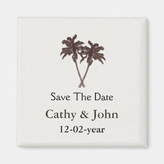 Tropische palm Trees Beach Wedding Stationery Magneet (Voorkant)