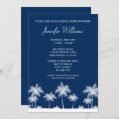 Tropische palm Trees marine Bridal Shower Invitati Kaart (Voorkant / Achterkant)