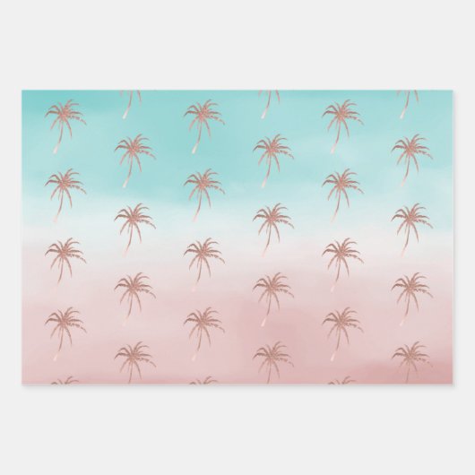 Tropische palm Trees ombre Inpakpapier Vel (Voorkant 3)
