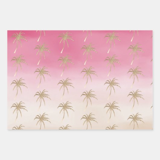 Tropische palm Trees ombre Inpakpapier Vel (Voorkant)