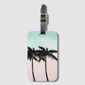Tropische palm Trees Pink Mint Ombre gouden droom  Bagagelabel (Voorkant (verticaal))