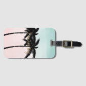 Tropische palm Trees Pink Mint Ombre gouden droom Bagagelabel (Voorkant (horizontaal))